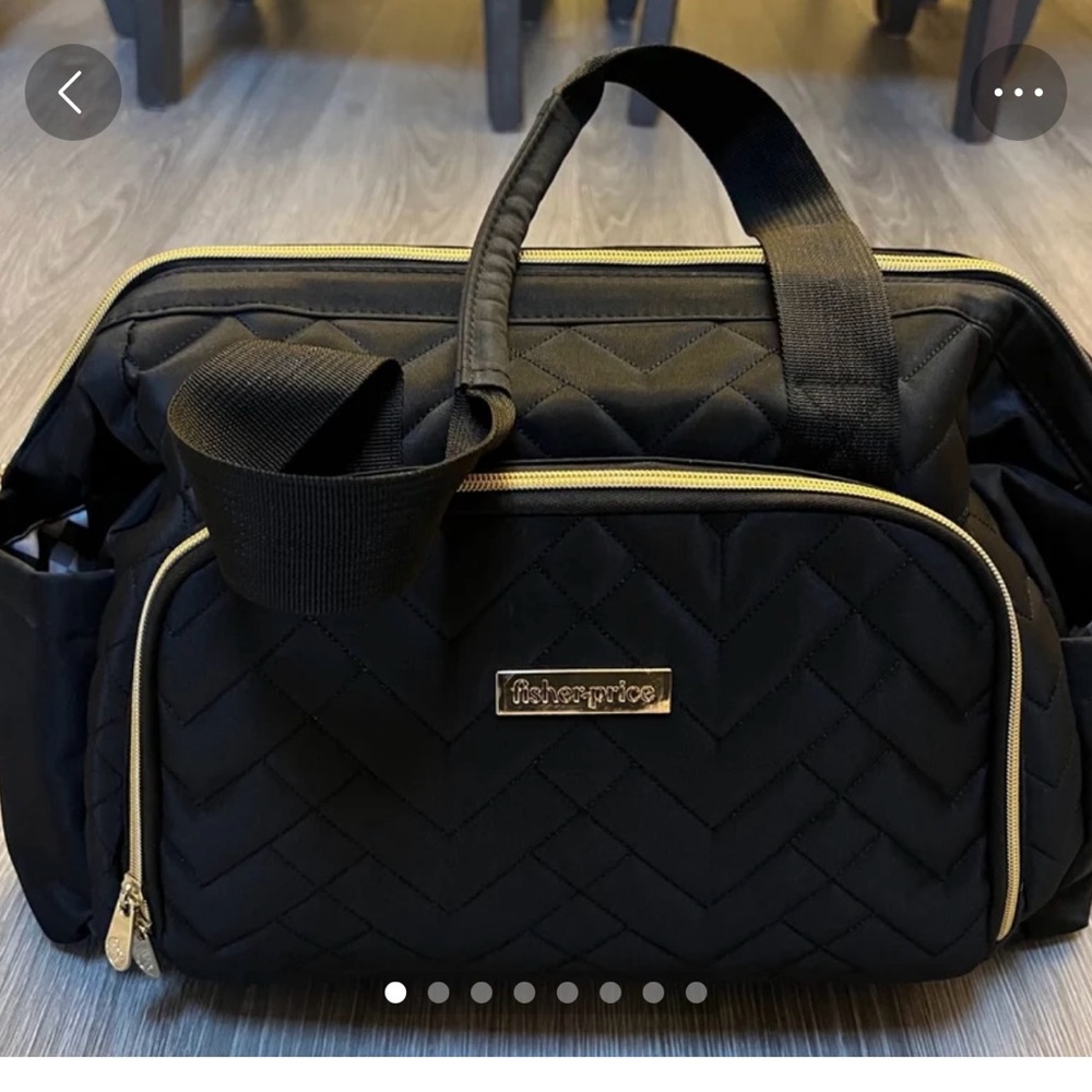 Brand New Black Fisher Price Quilted Diaper Bag